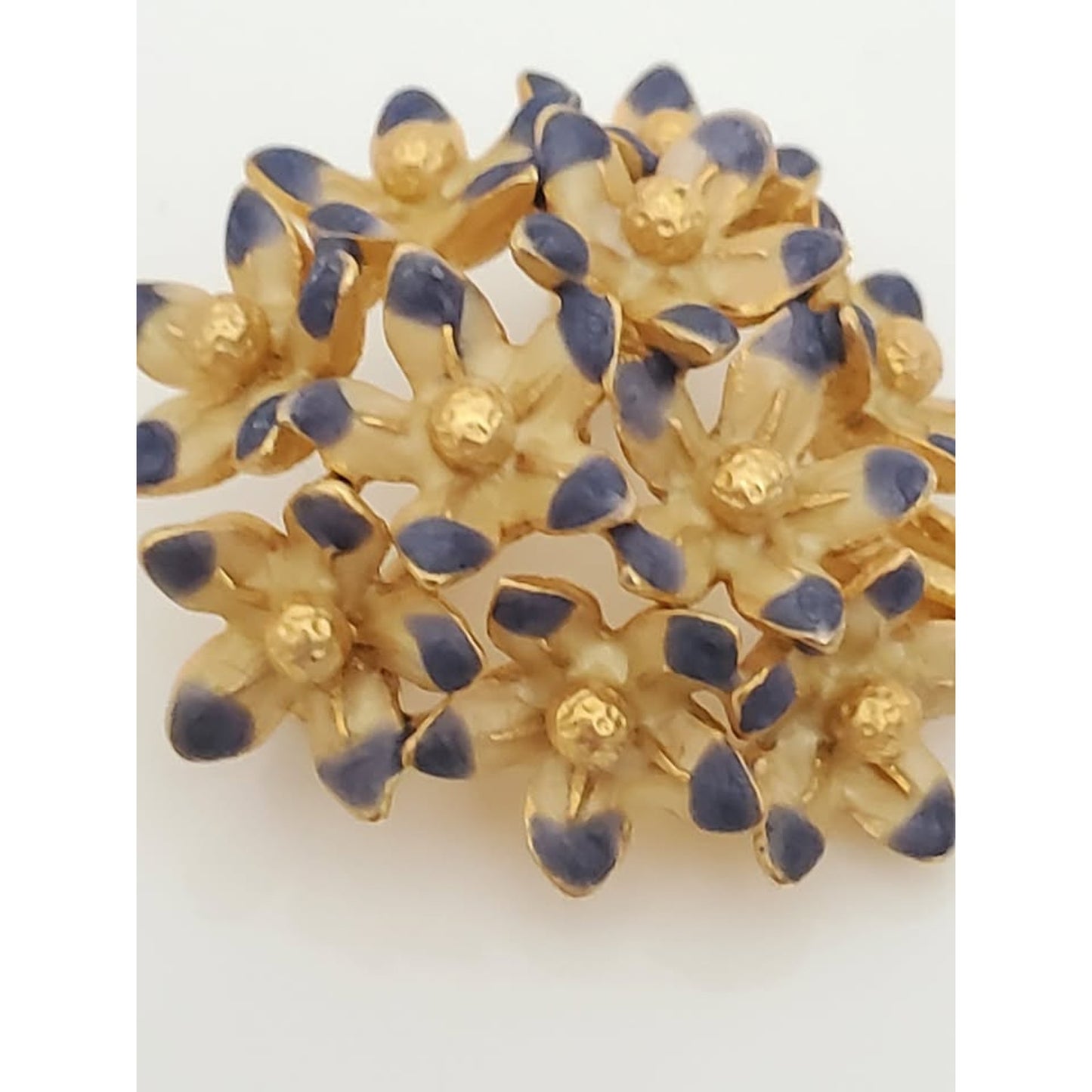 Vintage Joan Rivers Blue Floral Bouquet Pin Brooch