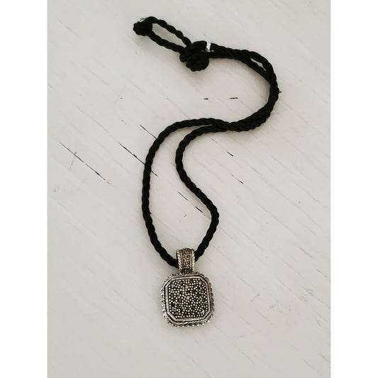 Vintage Sterling Silver Marcasite Studded Choker Necklace