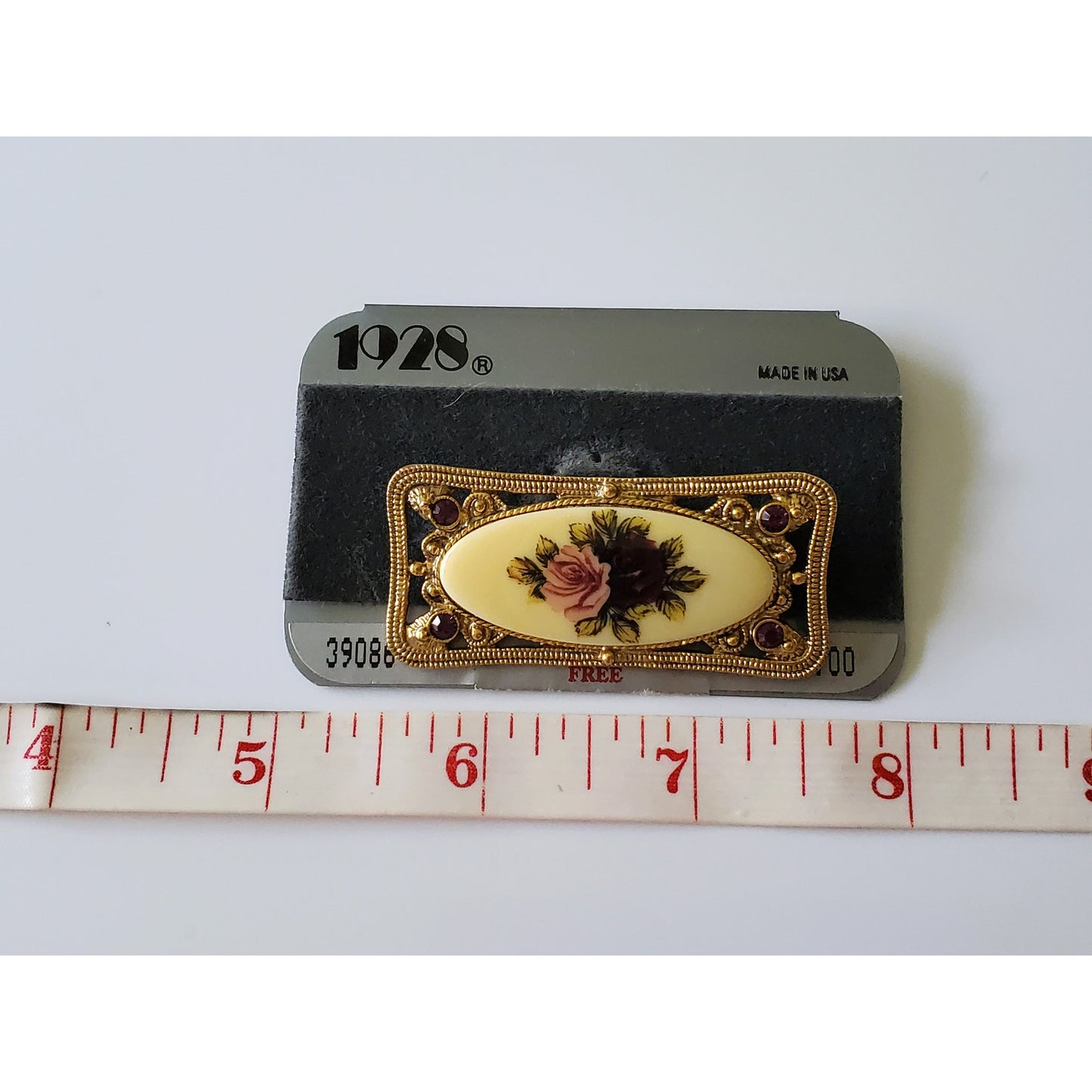 Vintage 1928 Designer Glass Mogul Floral Brooch