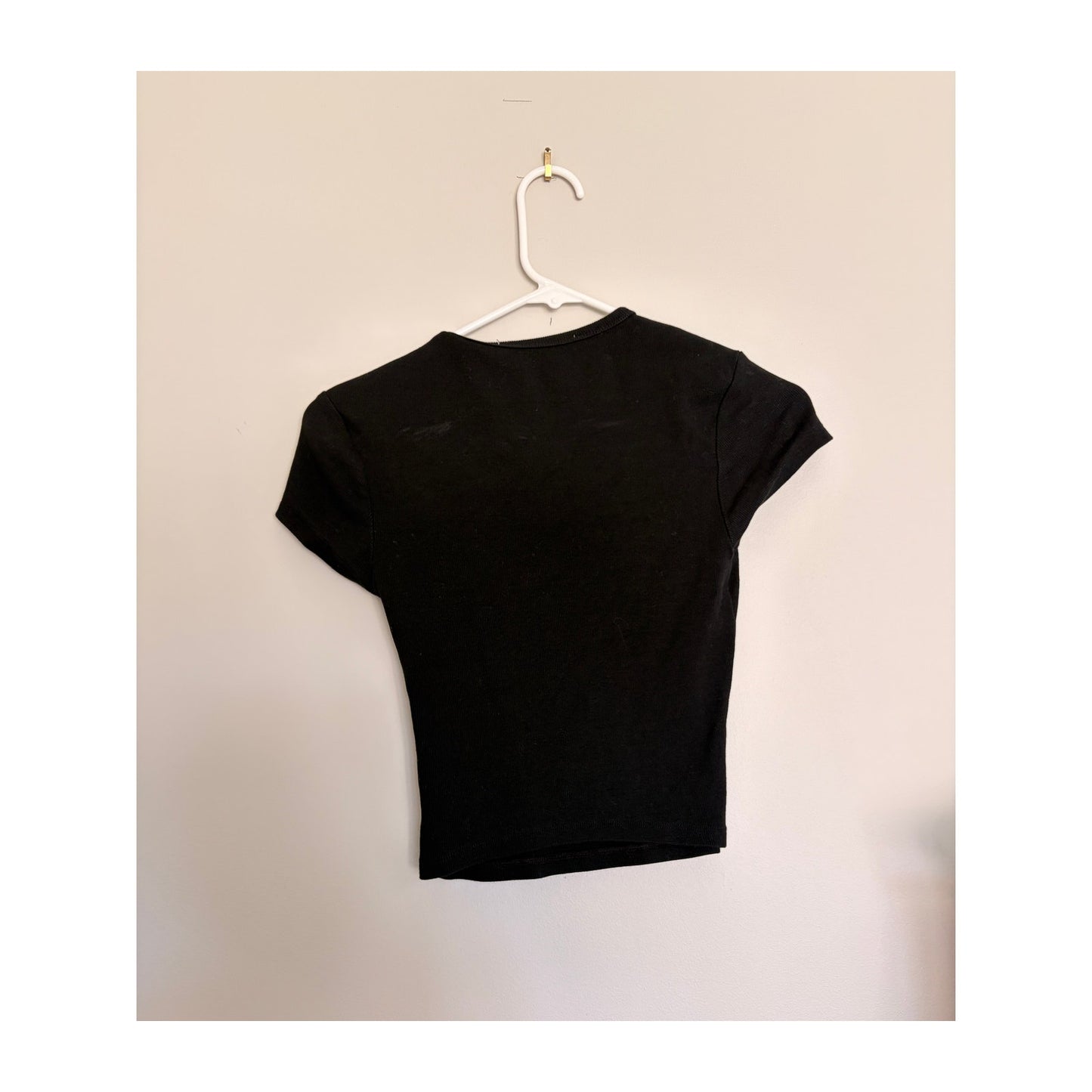 Alter'd State Black Top with Pink Bow Detail