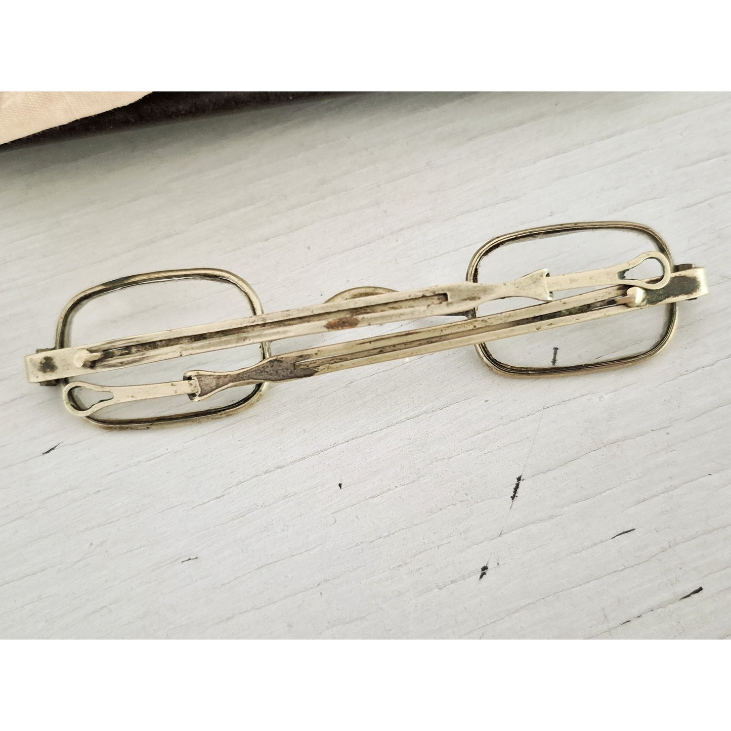 Antique 19th Century Flying Brass Sliding Temple Glasses