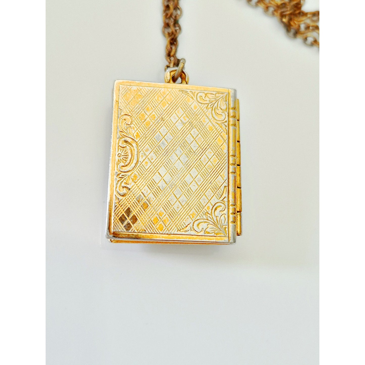 Vintage Cameo Victorian Book Locket Necklace