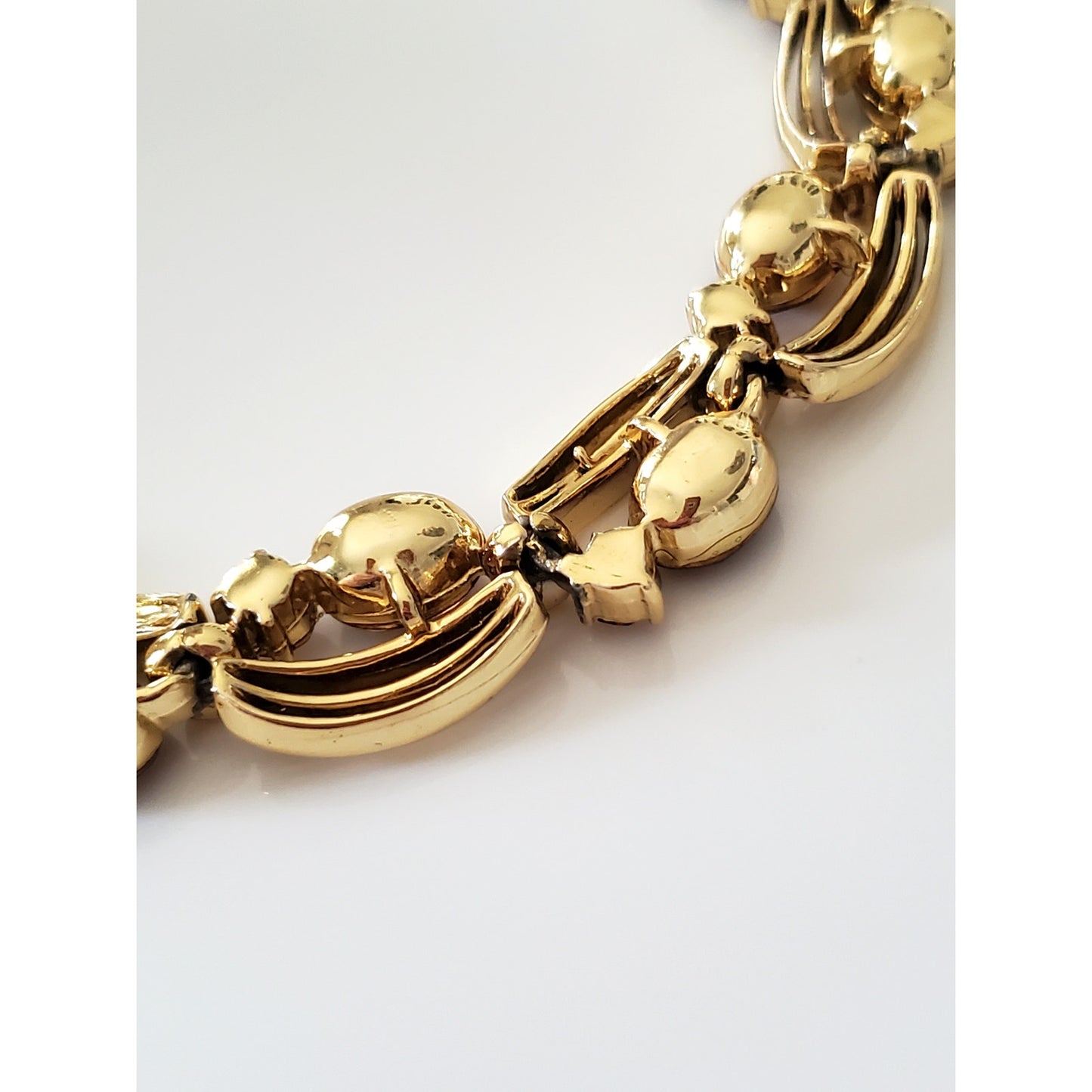 Vintage Amber Brown Rhinestone Choker Necklace by Lisner