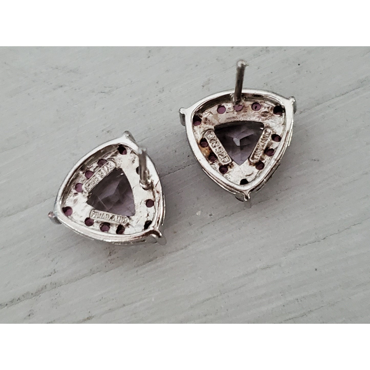 Lavendar Sterling Silver Stud Earrings