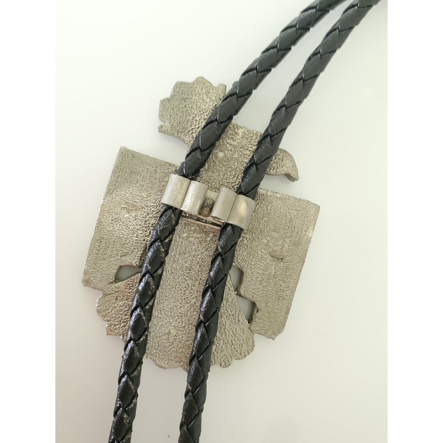 Vintage Thunderbird Zuni Braided Leather Rope Bolo with Pendant