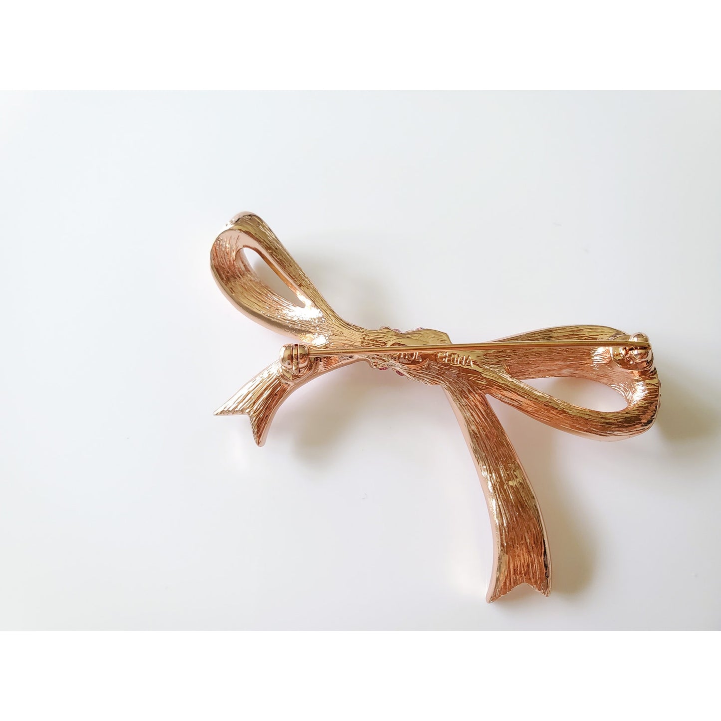 Vintage Kenneth Jay Line Pink Rhinestone Breast Cancer Brooch