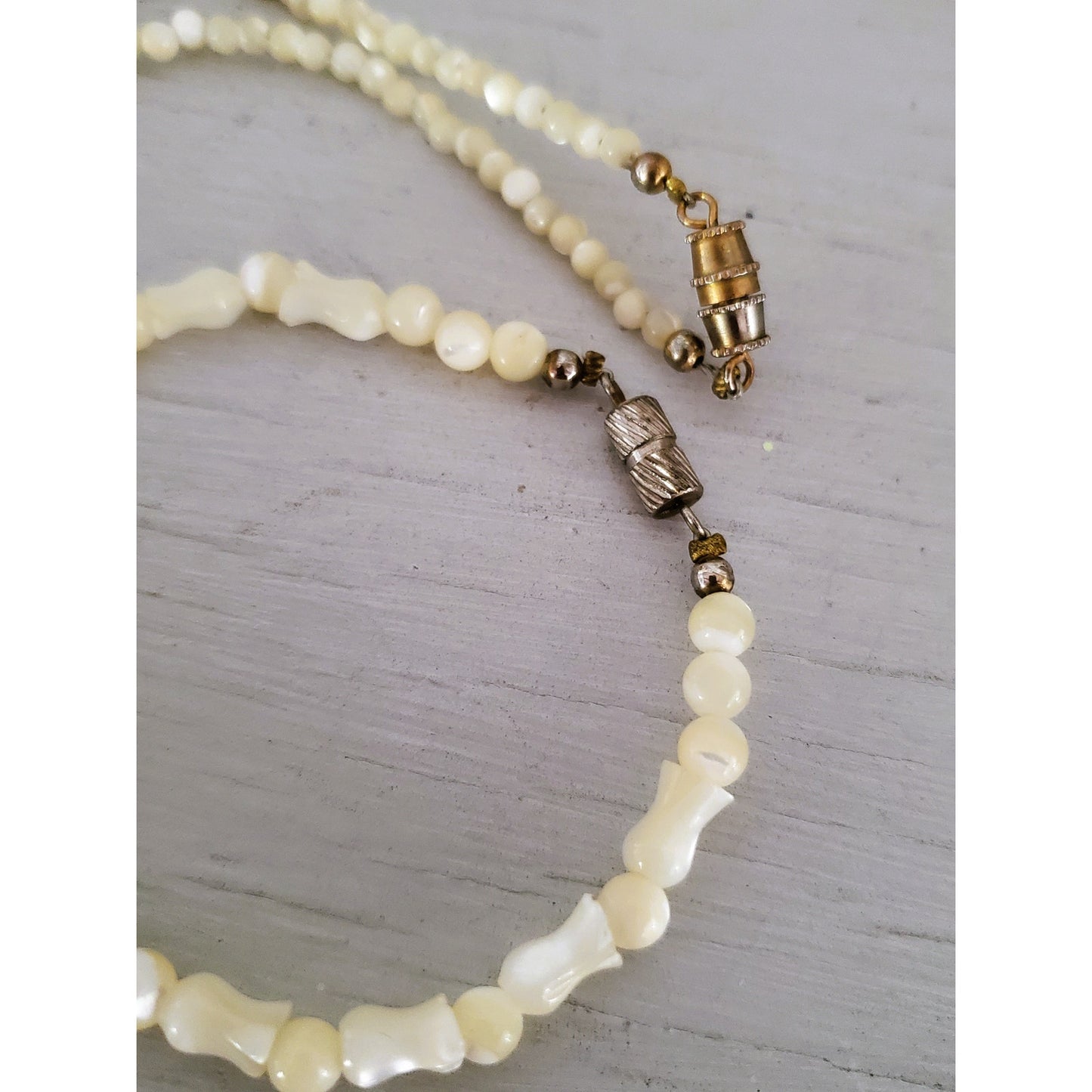 Vintage Mother of Pearl Necklace and Bracelet Set