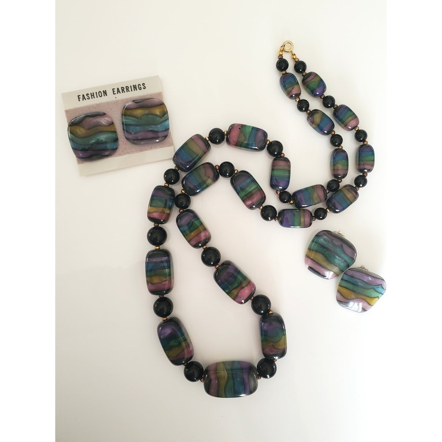 Vintage Rainbow Jewelry Set