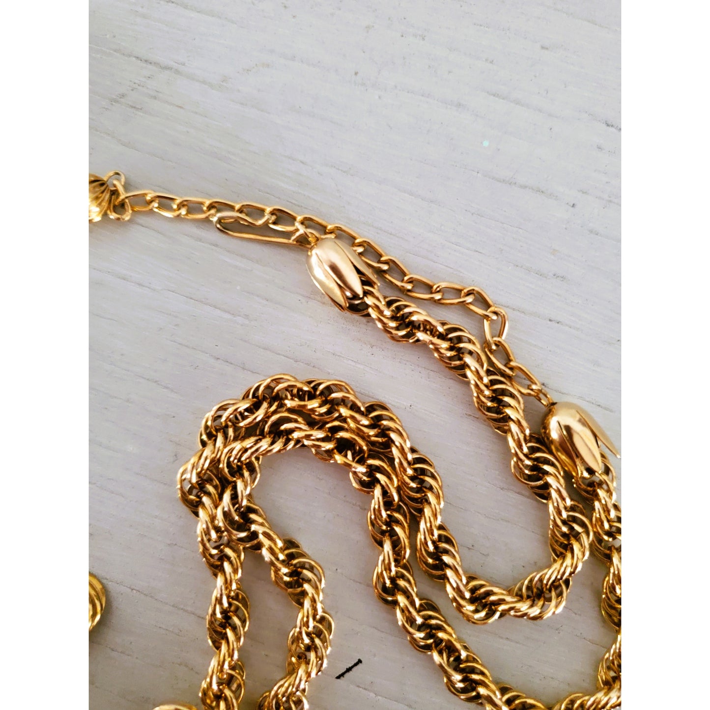 Vintage Mid-Century Bow-Tie Lariat Chain Necklace and Earring Set
