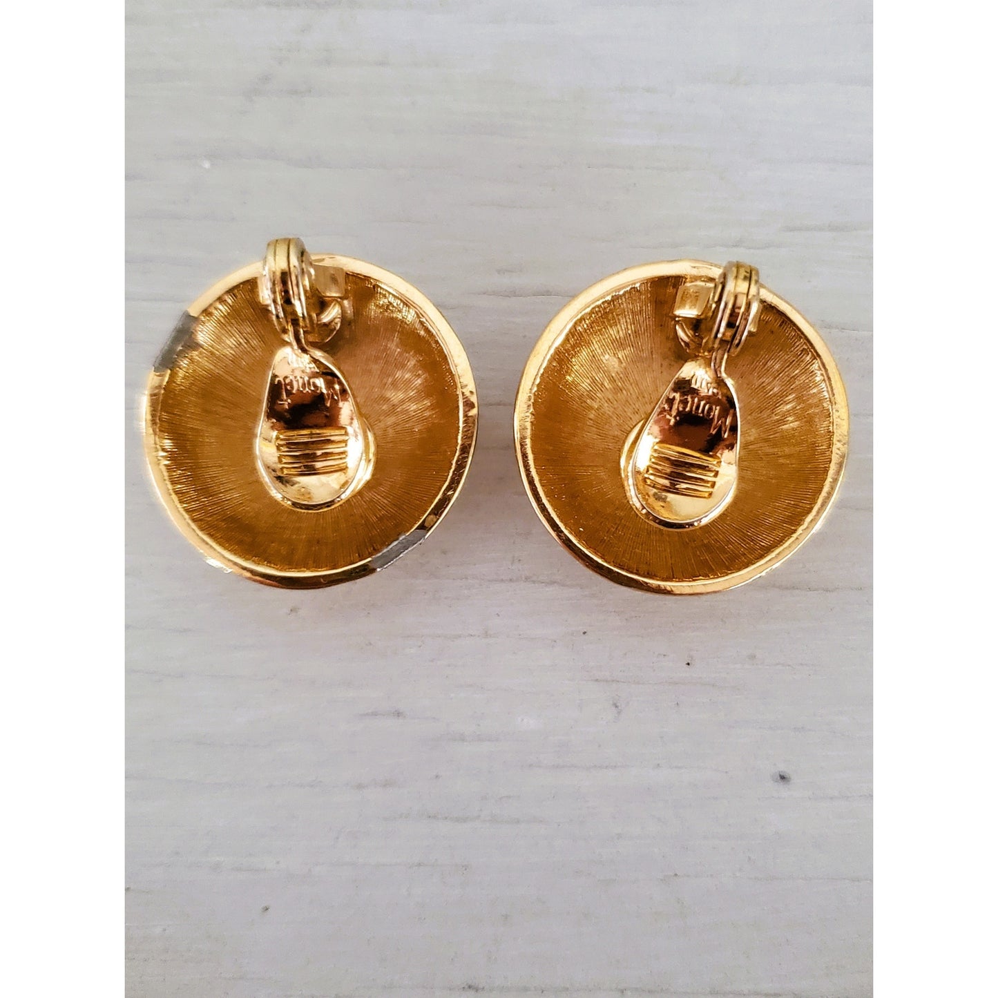 Vintage Monet Goldtone Wide Basketweave Wide Necklace and Earring Set