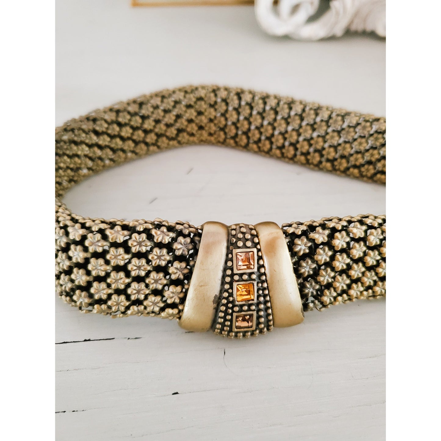 Vintage Egyptian Style Magnetic Mesh Choker Necklace
