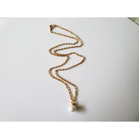 Vintage Thin Small Pearl Chain Necklace