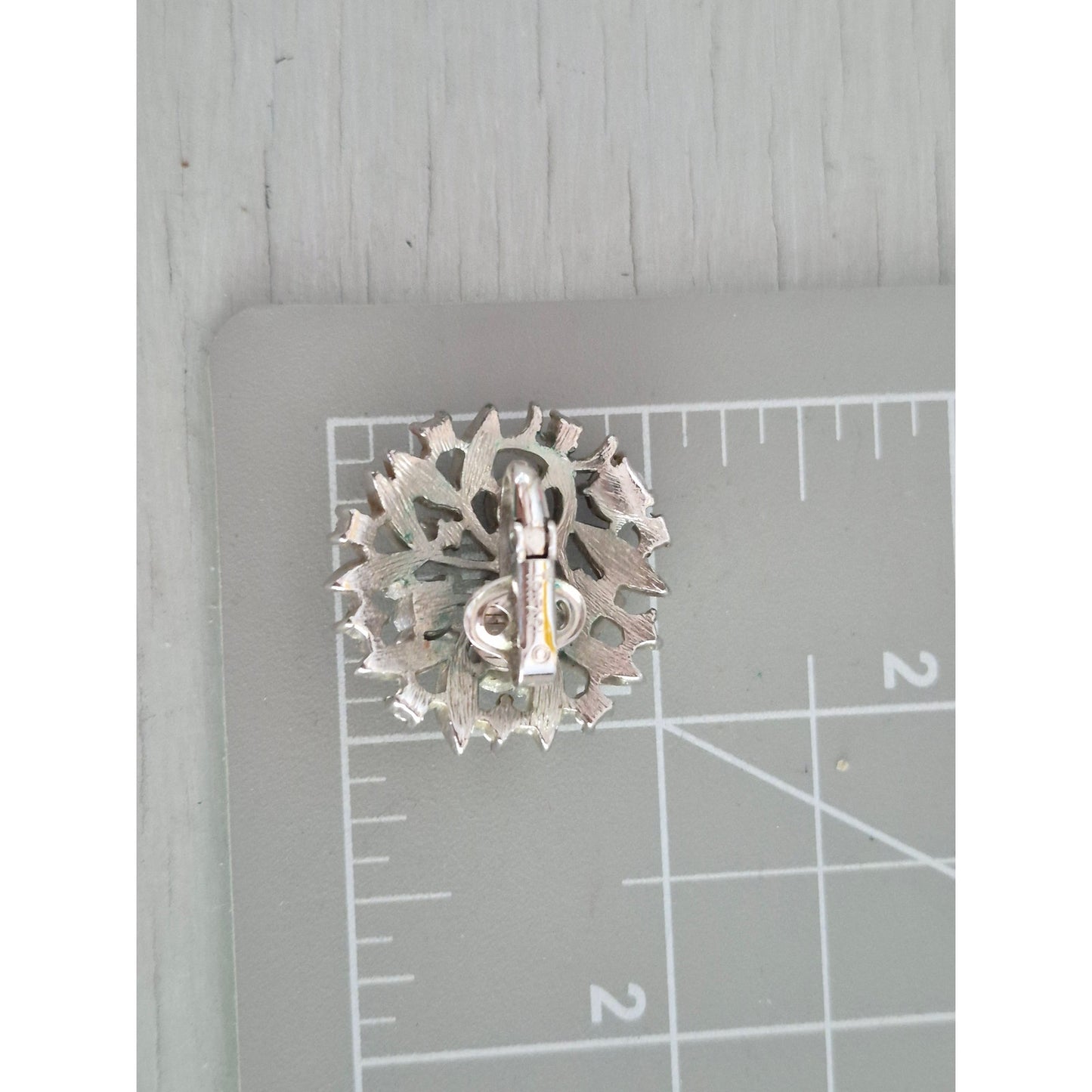 Vintage Crown Trifari Silver tone Rhinestone and Faux Pearl Earring Lot of 2