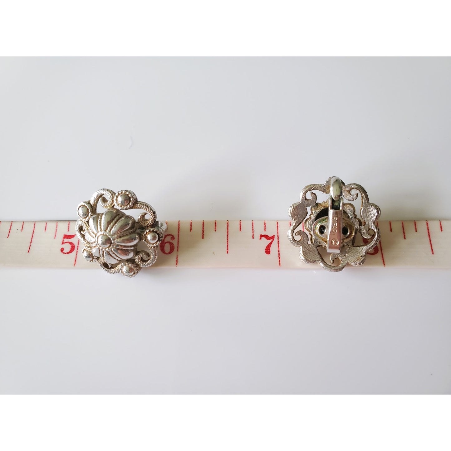 Vintage Silver Crown Trifari Clip On Earrings