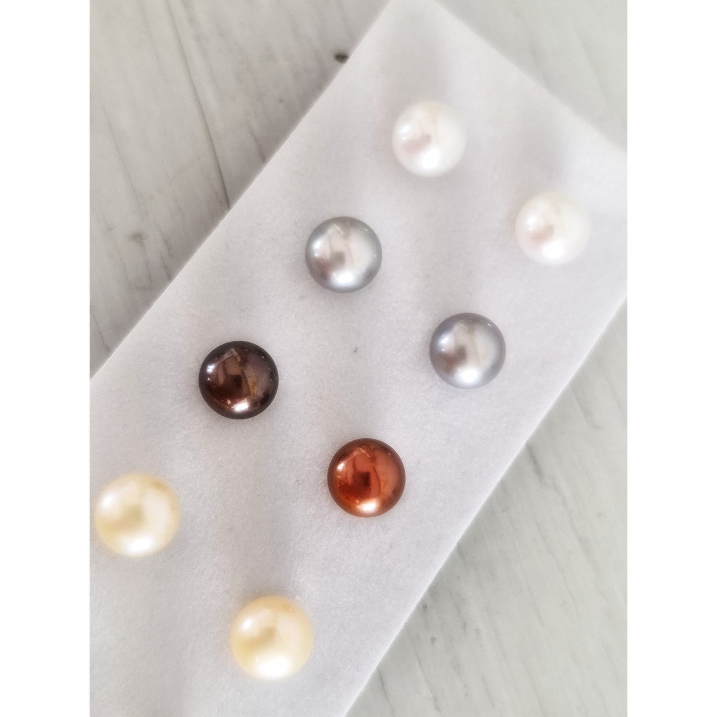 Lot of Color-dyed Cultured Pearl Stud Earrings