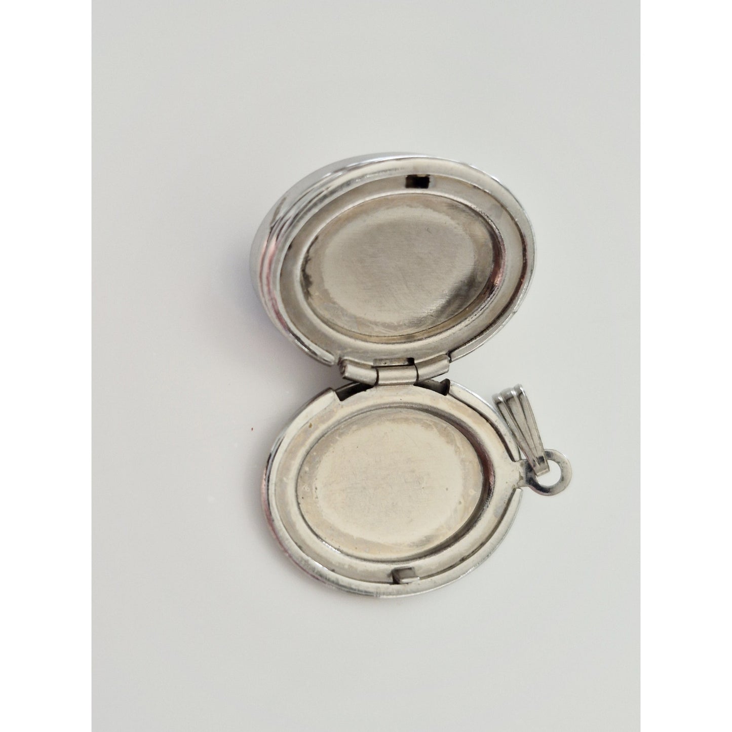 Vintage Mini Blue and White Faux Cameo Locket Pendant