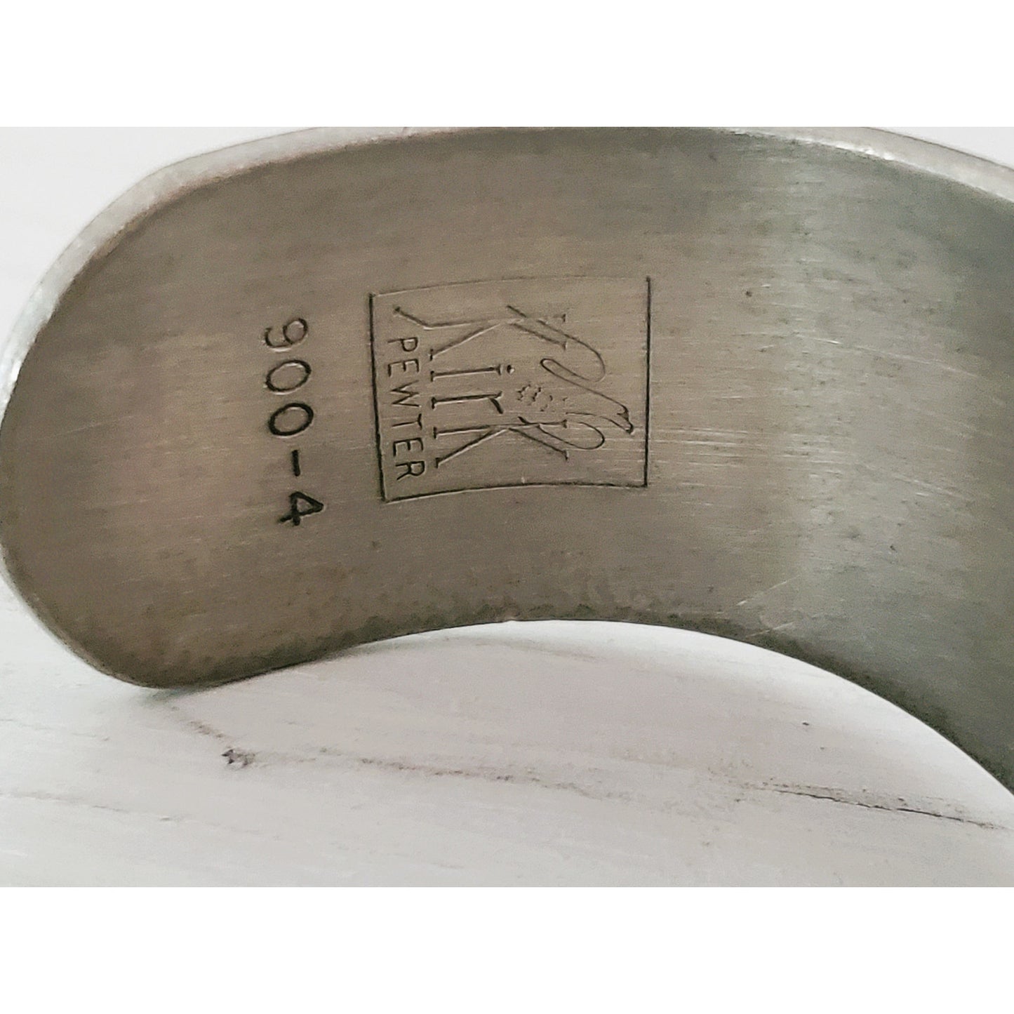 Vintage Kirk Pewter Daisy Silver Cuff Bracelet