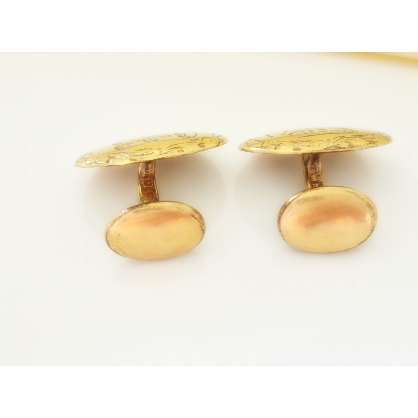Antique W Letter Monogram Gold-fill Cuff Links