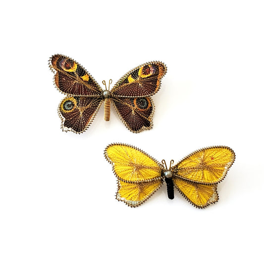 Pair of Vintage Bavarian Butterfly Brooches