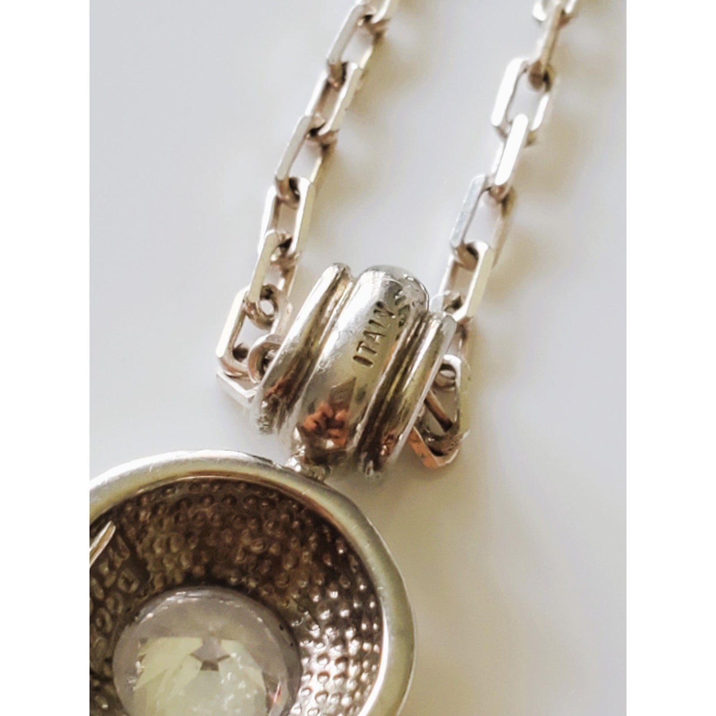 Vintage Milor Crystal Zarconia Sterling Silver Necklace