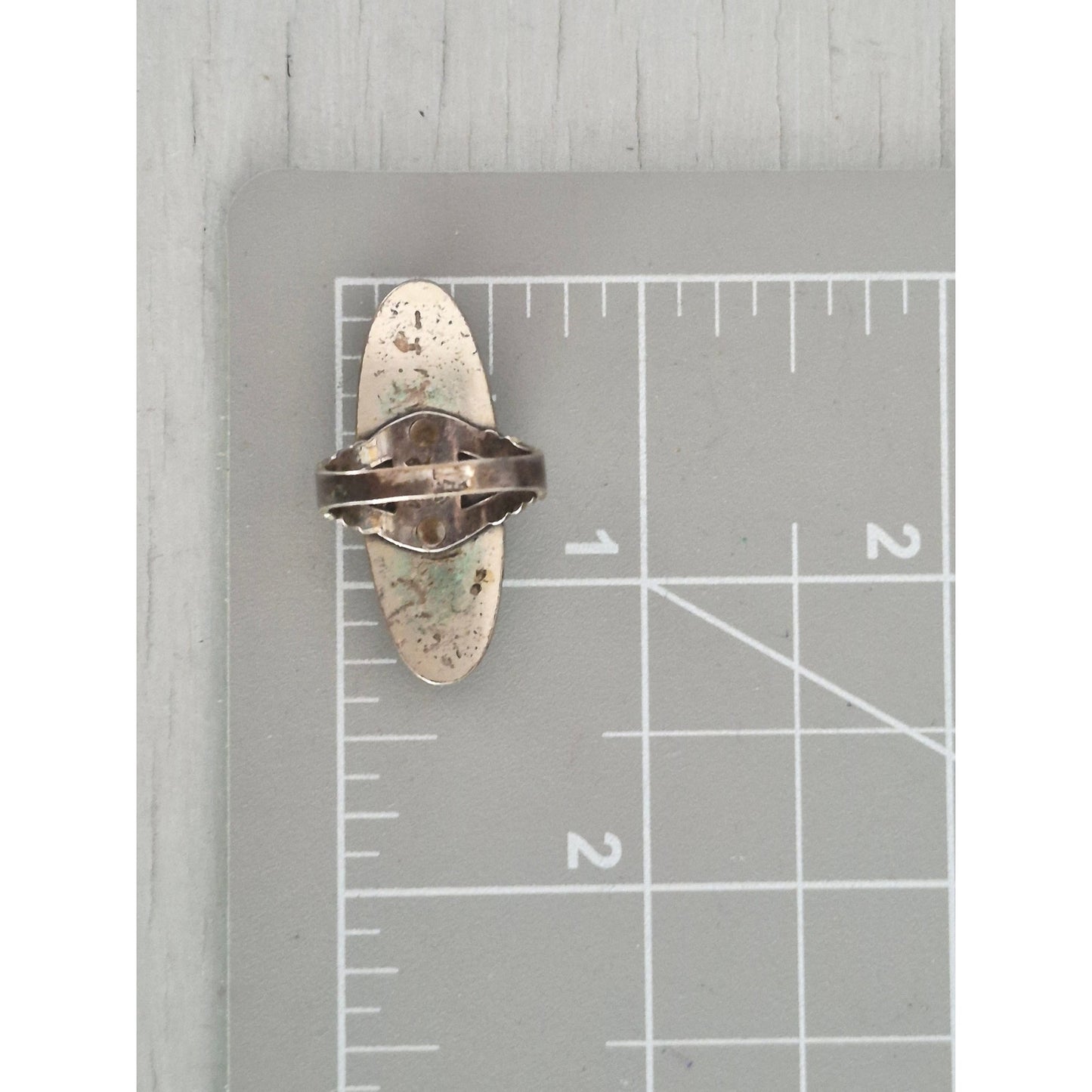 Vintage Sterling Silver Faux Turquoise Navette Ring