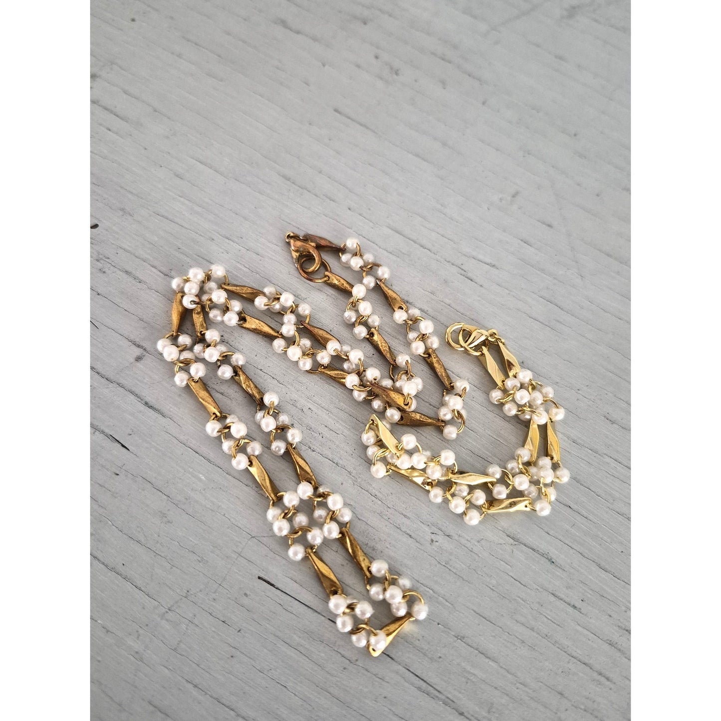 Vintage Gold-tone Faux Pearl Jewelry Set