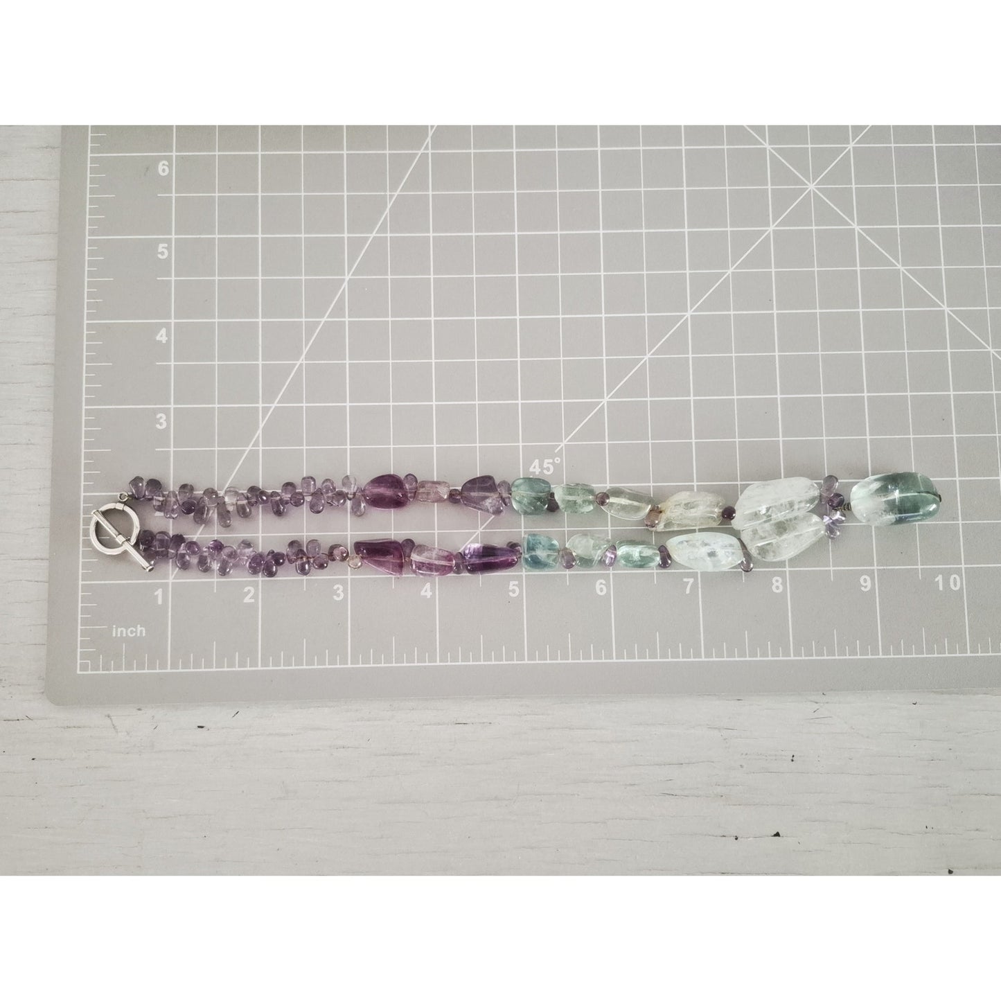 Beaded Multi Stone Purple and Blue Glass Necklace