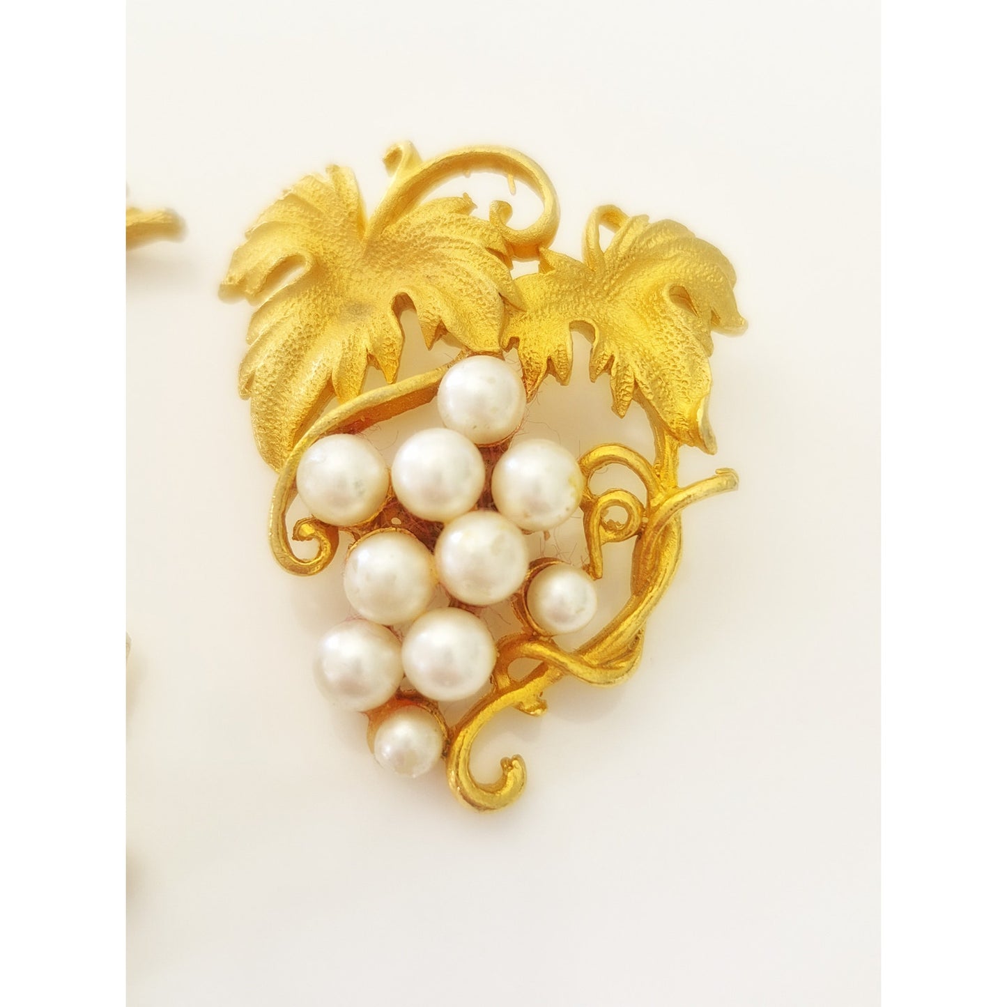 Vintage Gold-tone and Faux Pearl Brooch Lot of 3