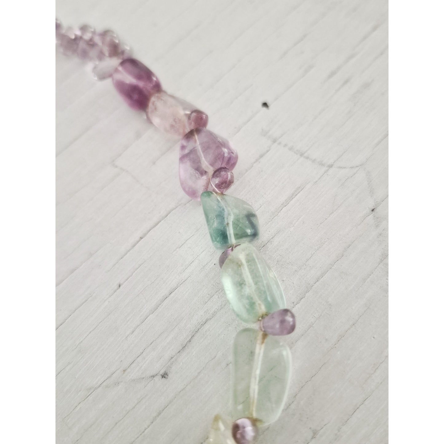 Beaded Multi Stone Purple and Blue Glass Necklace
