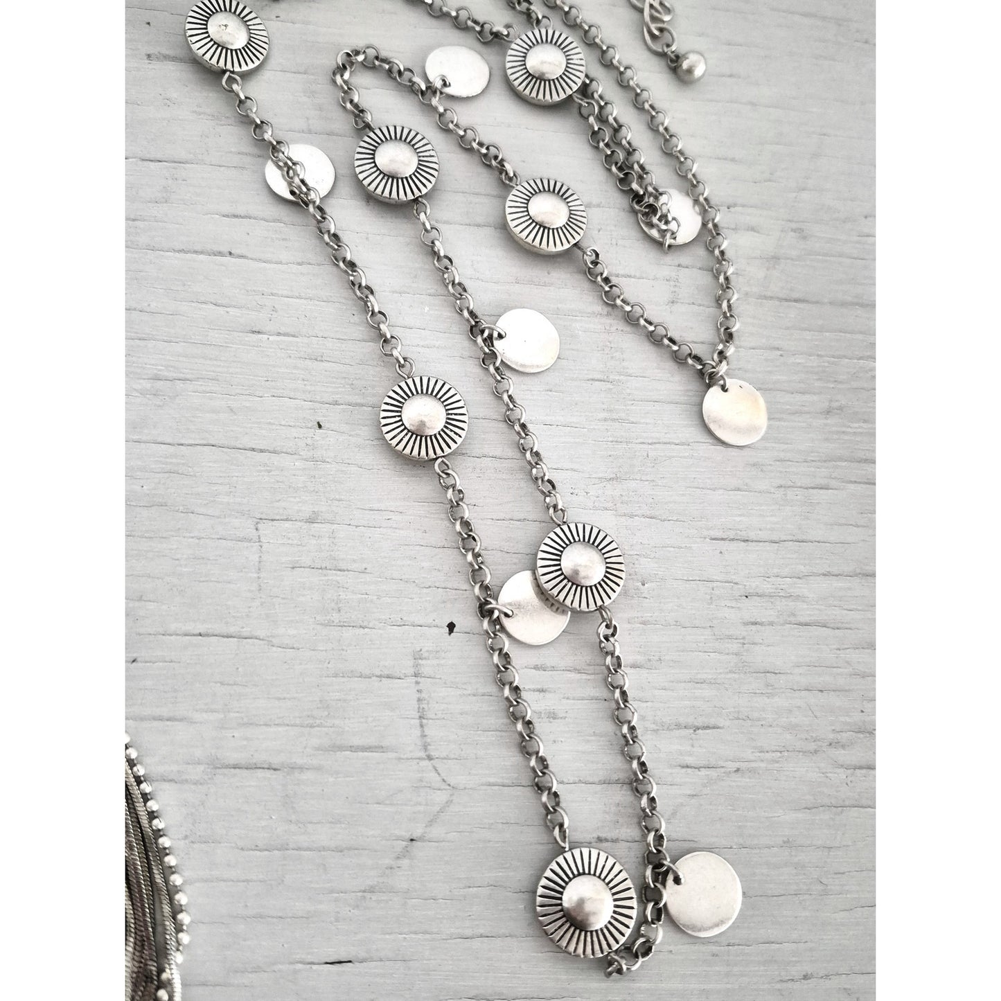 Vintage Lot of 2 Silver-tone Chico Necklaces