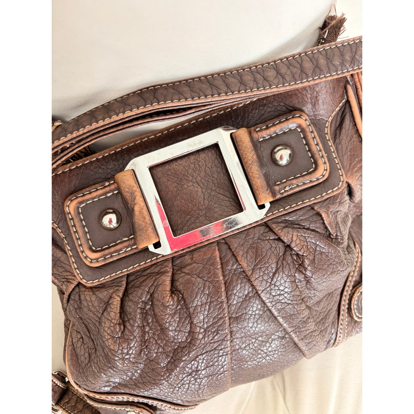 Black Rivet Vintage Dark Brown Bag