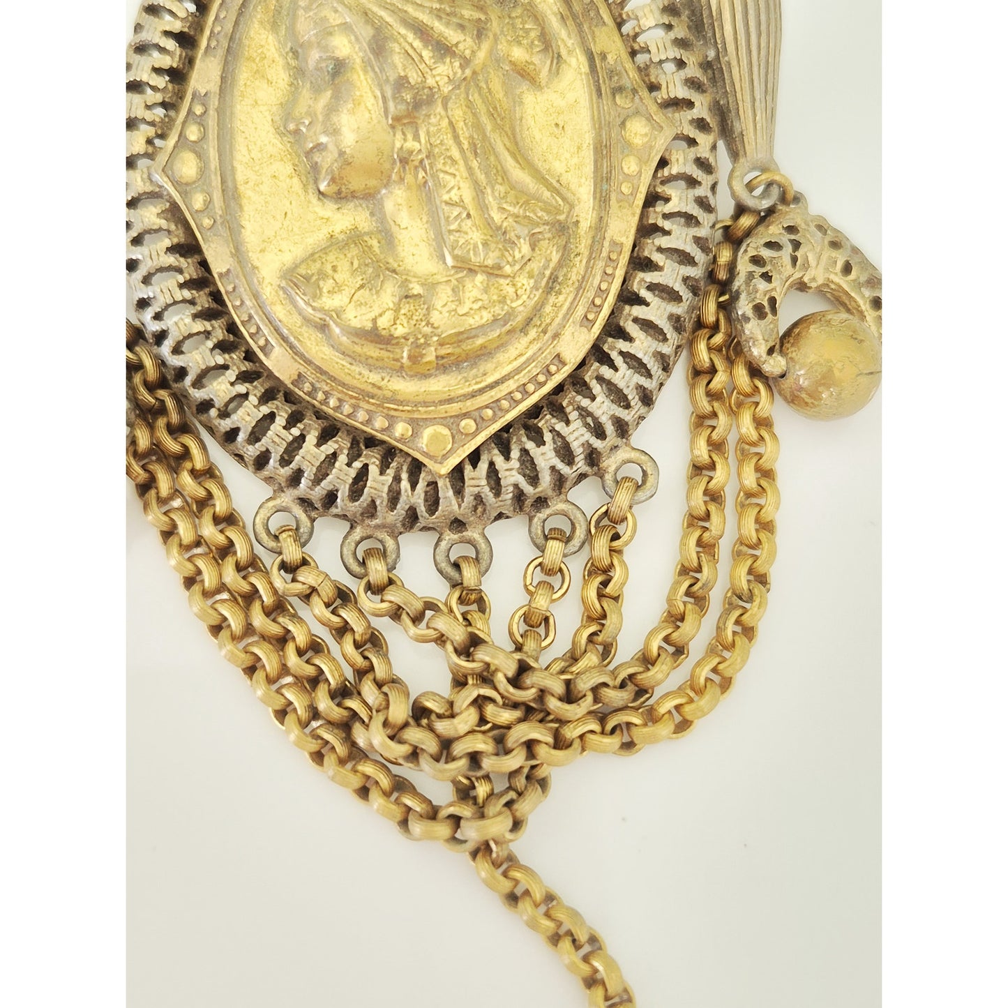 Vintage Gold-tone Chatelaine Brooch