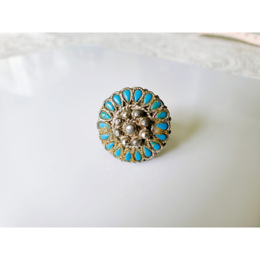 Vintage Silver Faux Turquoise Ring