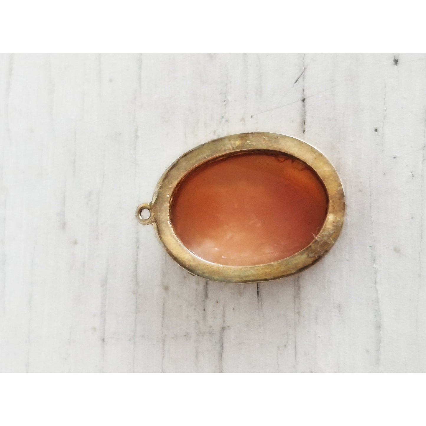Vintage Victorian Lady Shell Cameo Gold-tone Pendant