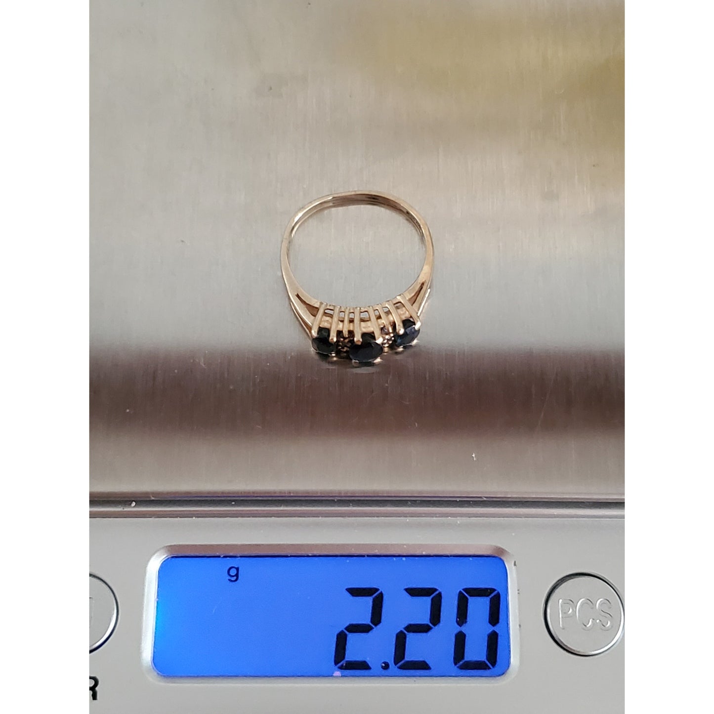 Vintage 10K Gold Sapphire and Diamond Ring