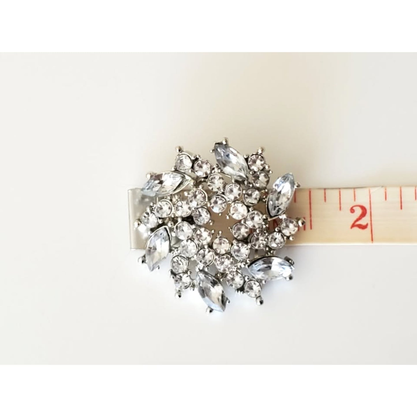 Vintage Clear Rhinestone Wreath Brooch