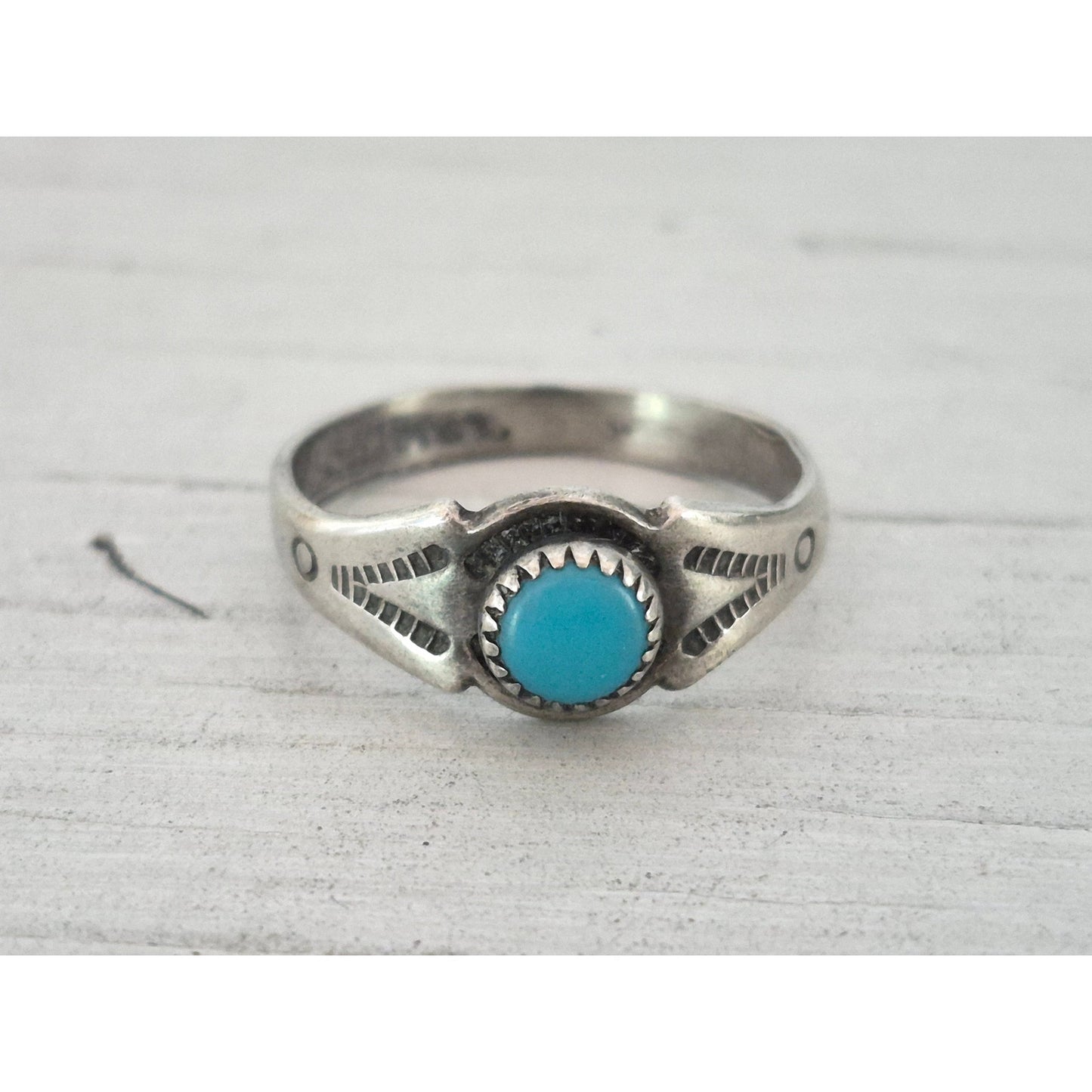 Vintage Bell Trading Post Native American MCM Turquoise Ring Band