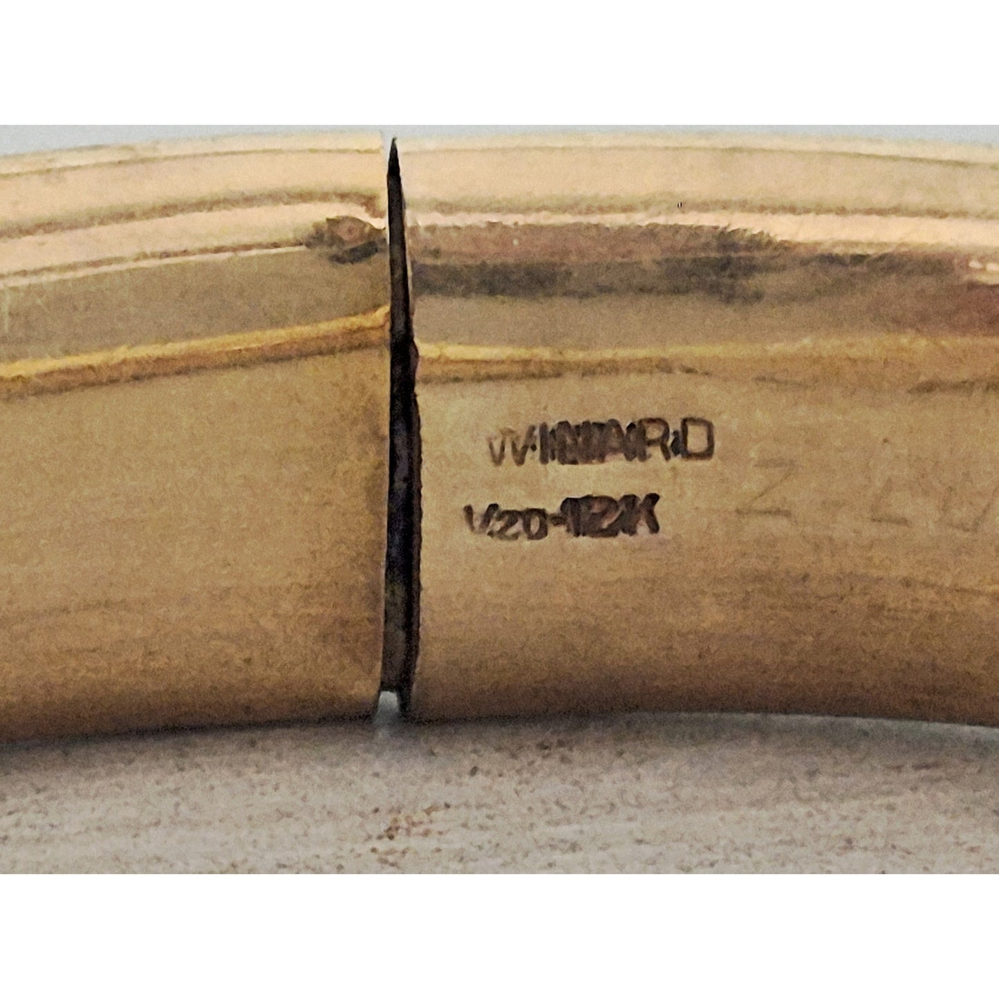 Antique Victorian Winard Signed 12K Gold Fill Floral Engraved Gold Filled Bangle