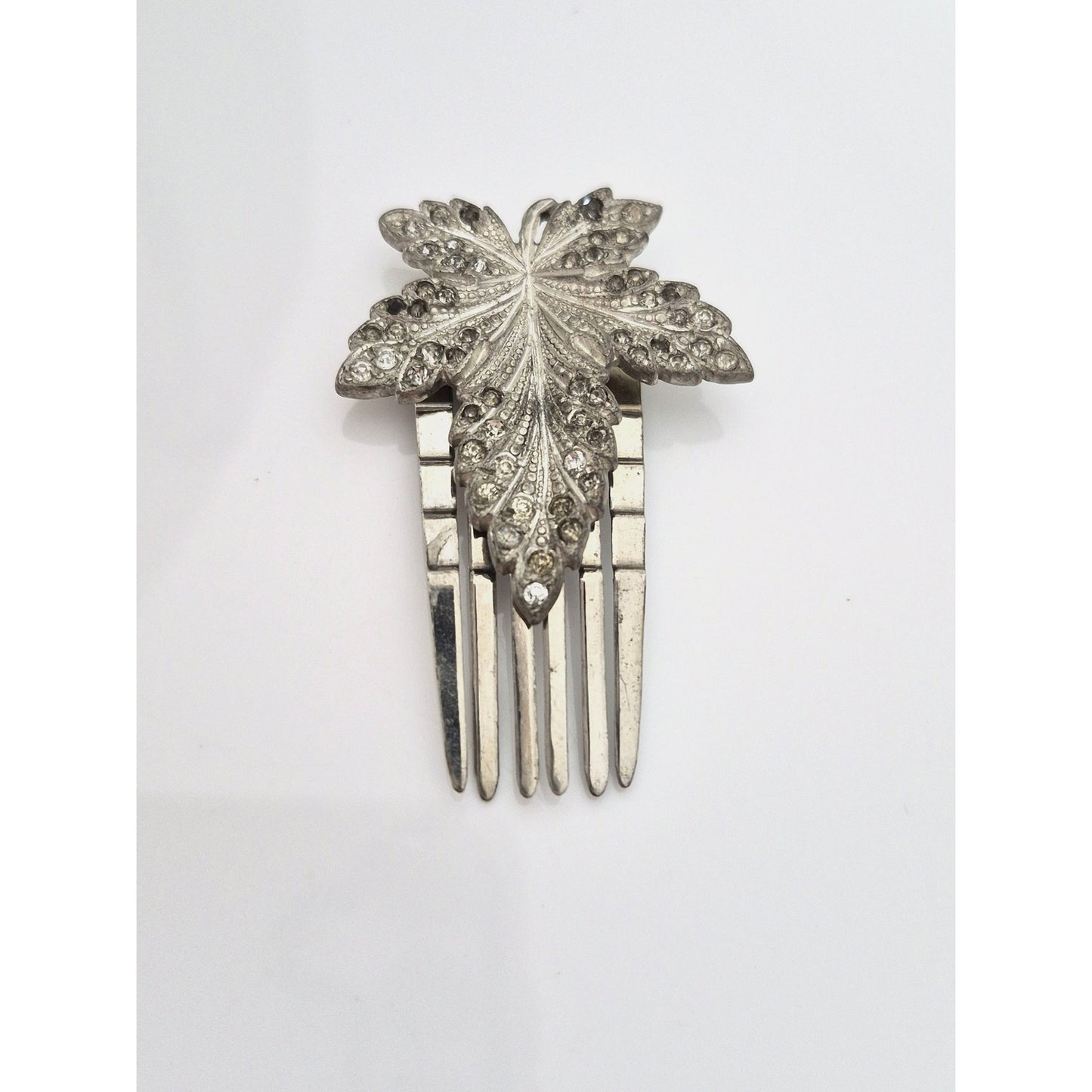 Vintage 1940s Pot Metal Rhinestone Comb Barrette