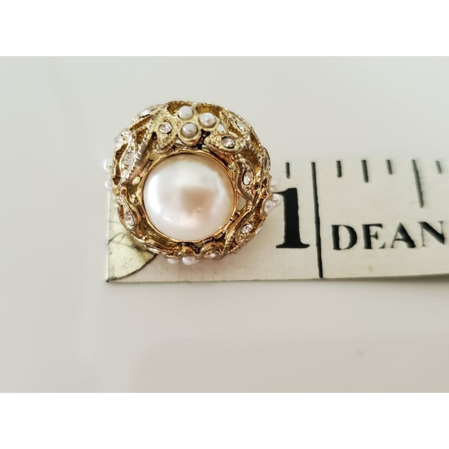 Vintage Trifari Faux Pearl Clip On Earrings