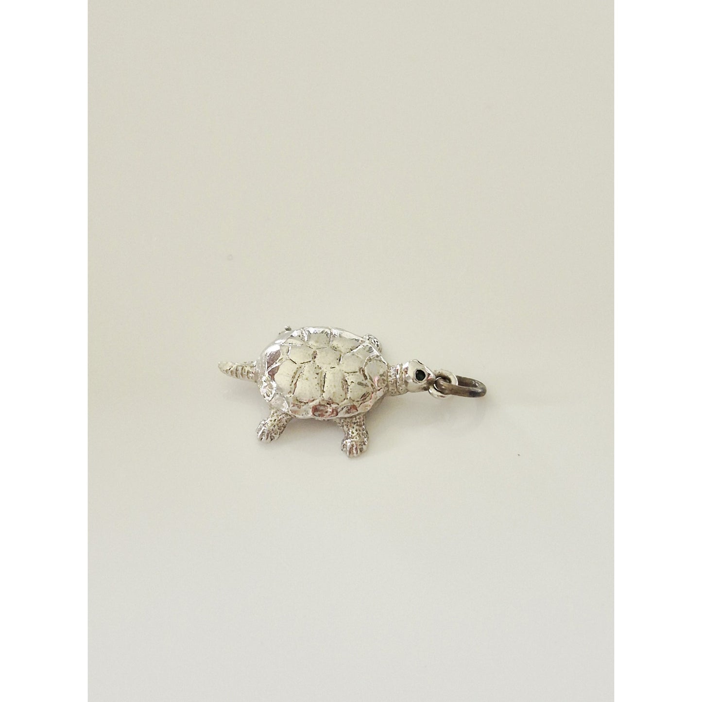 Vintage Sterling Silver Wells Designer Turtle Silver Charm Pendant