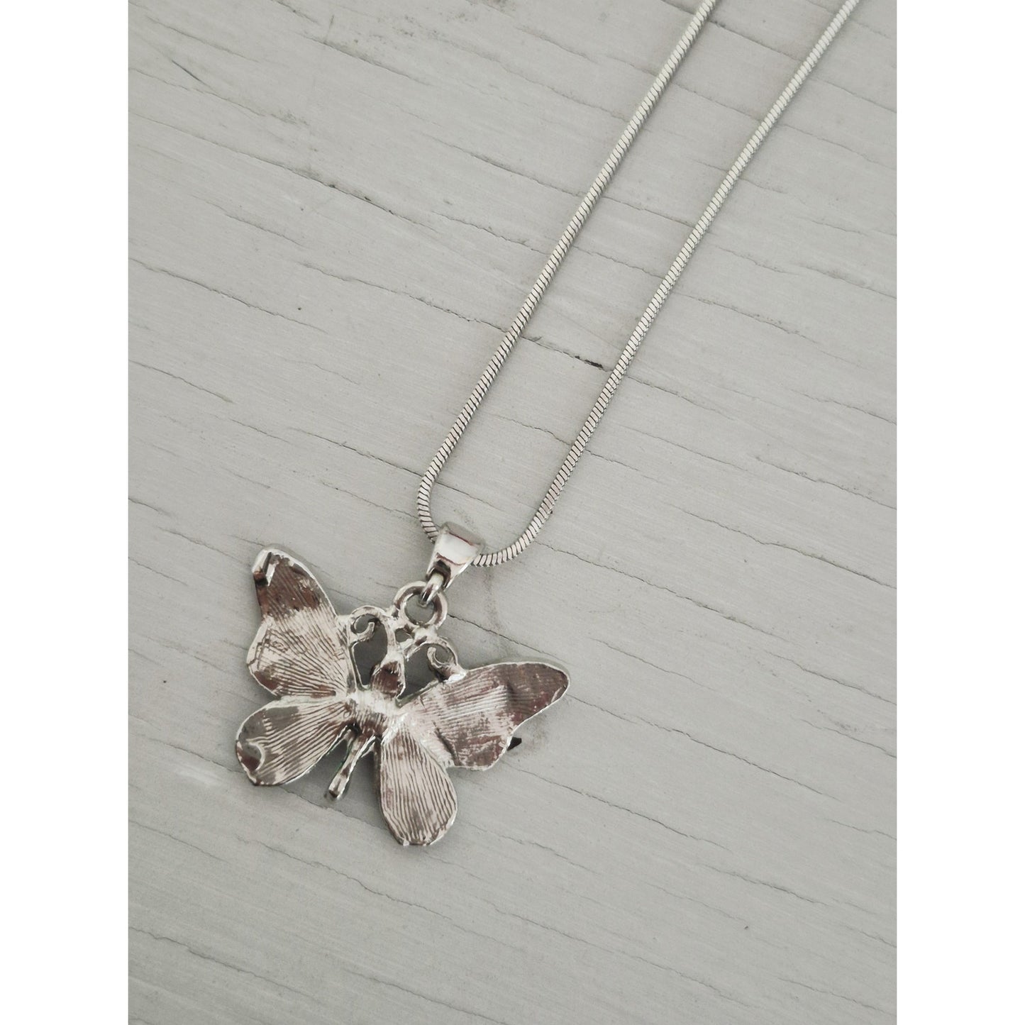 Silver-tone Butterfly Necklace