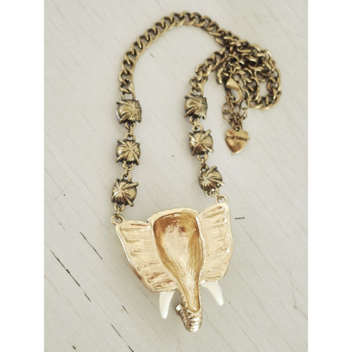 Vintage Betsey Johnson Elephant Necklace