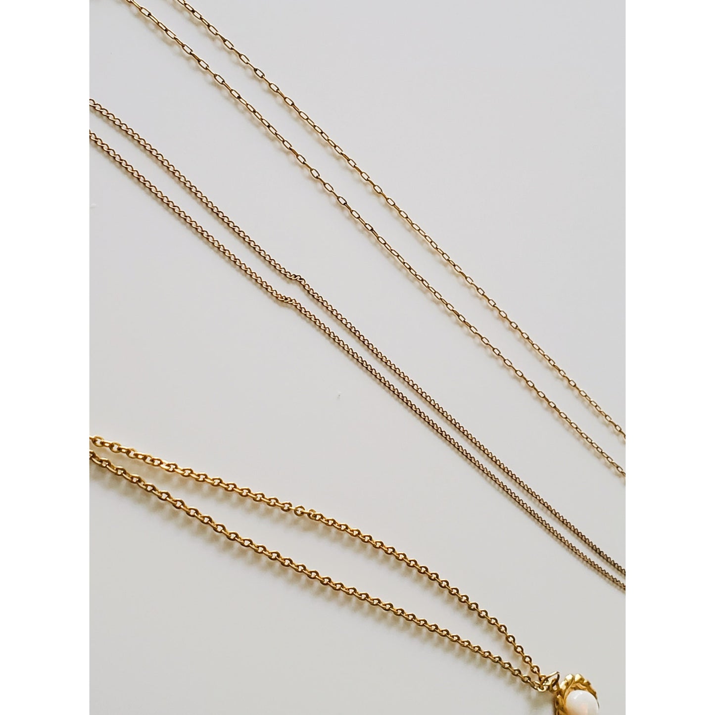 Vintage Lot of Gold Tone Costume Thin Chain Necklaces