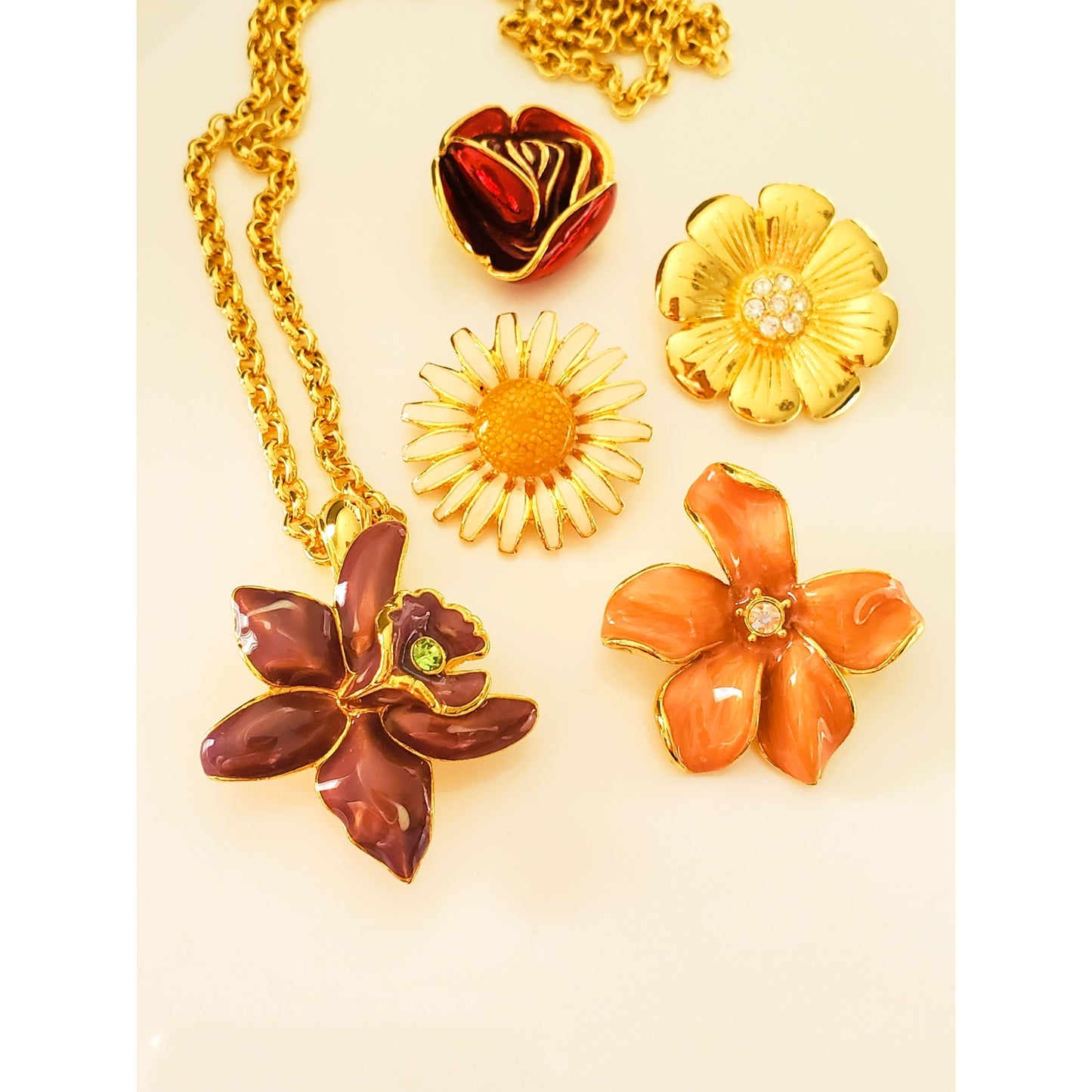 Vintage Joan Rivers Floral Interchangeable Necklace