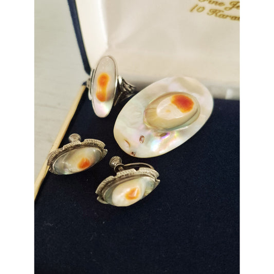 Vintage Sterling Silver Pearl Blister Jewelry Lot