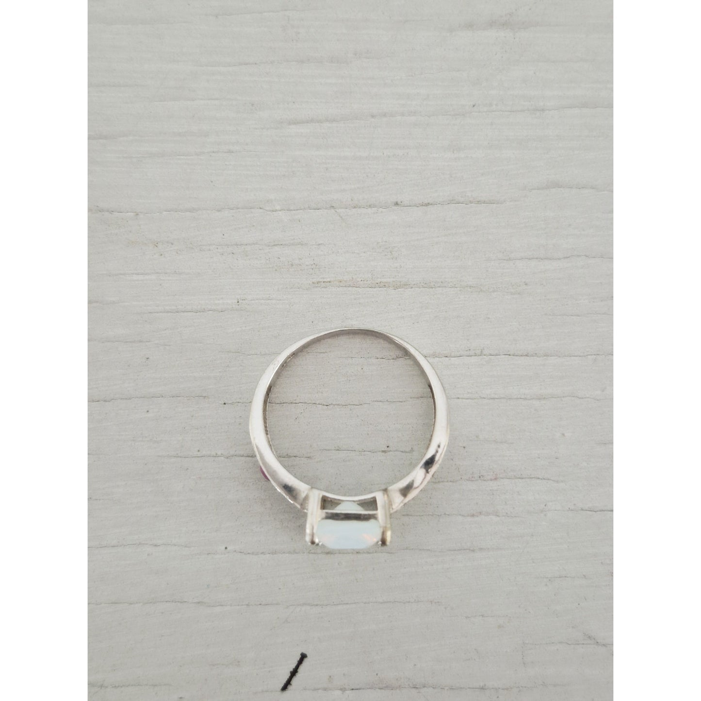 Sterling Silver Opal Ruby Ring