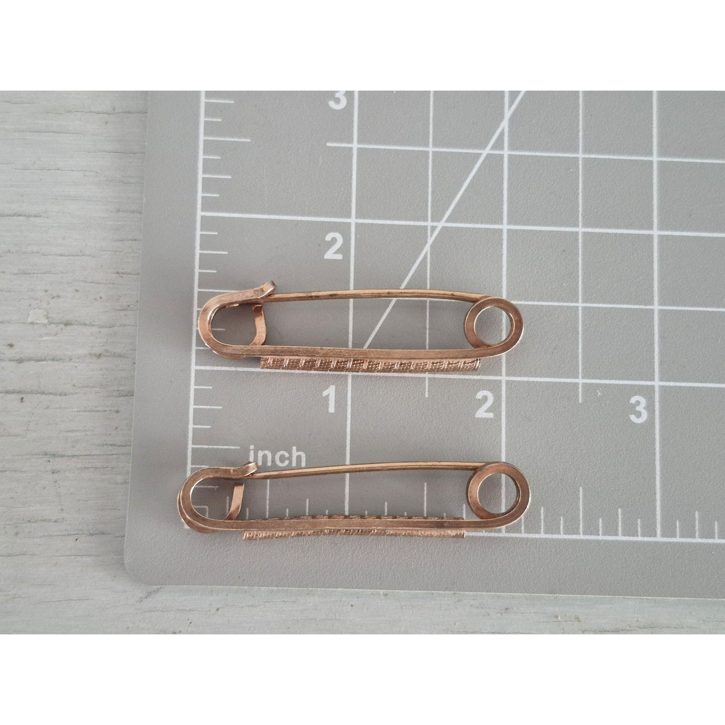 Vintage Rose Gold Plated Large Safety Pin Brooch Set