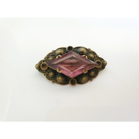 Vintage Purple Stone Brooch