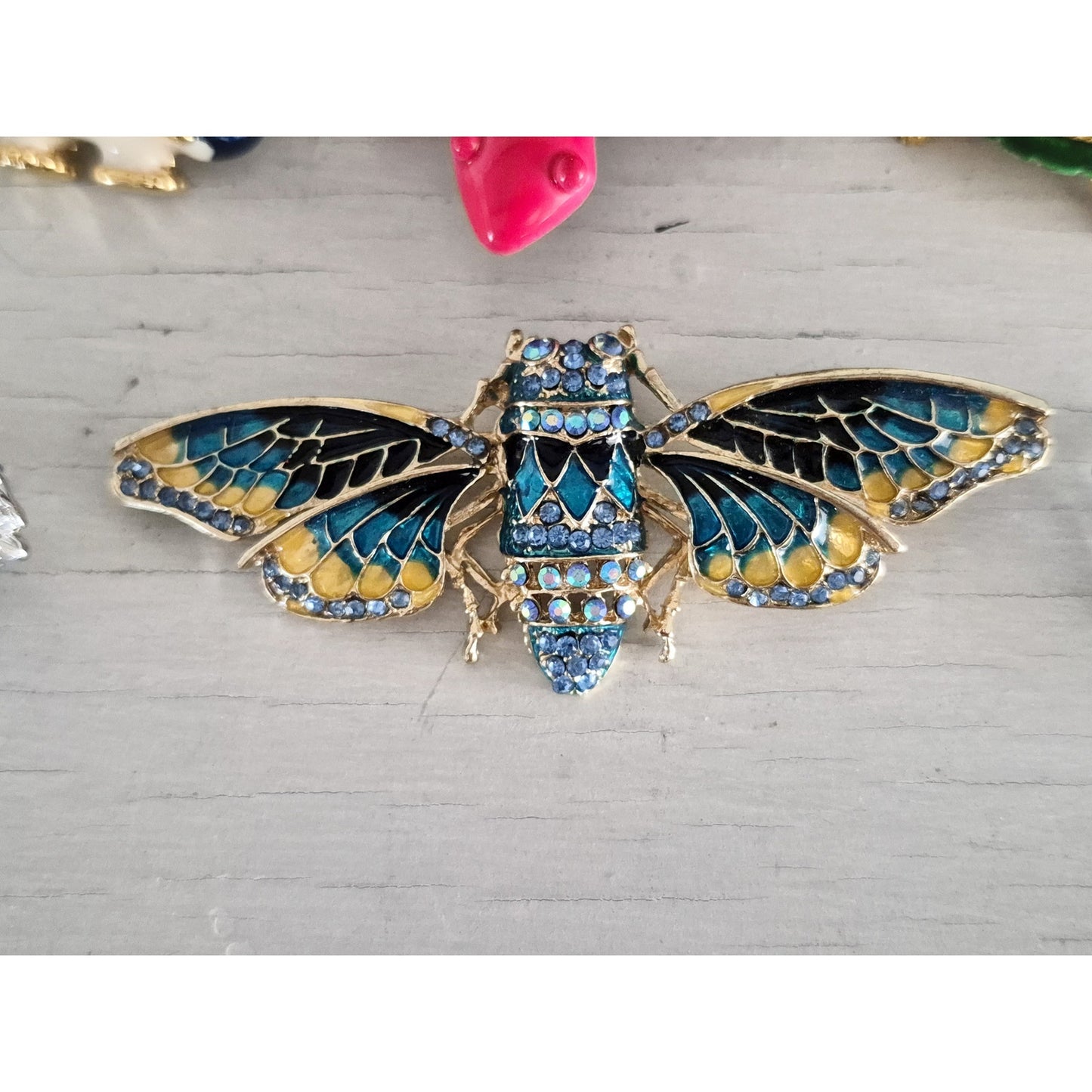 Vintage Bug and Animal Brooch Set